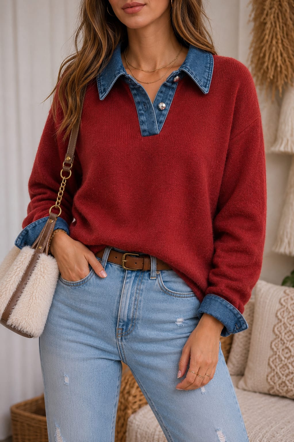 Sweater Renata Cuello Denim 🤎