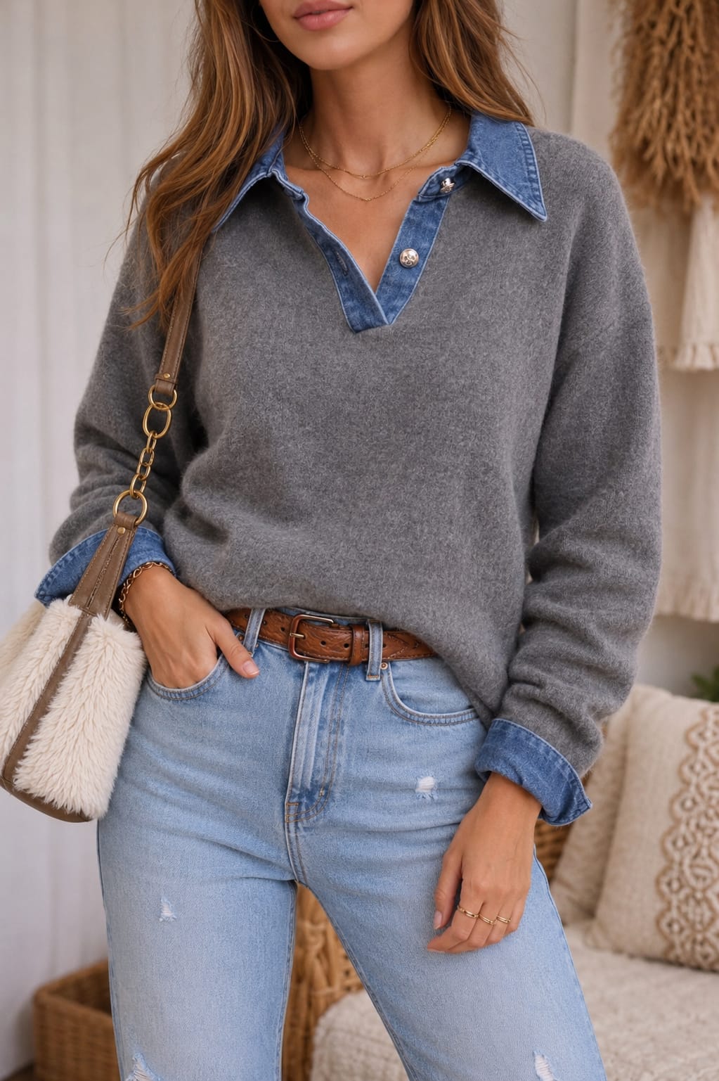 Sweater Renata Cuello Denim 🤎